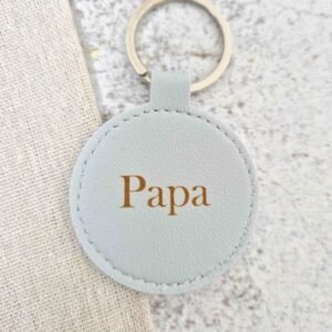 Leren hanger - Rond blauw papa