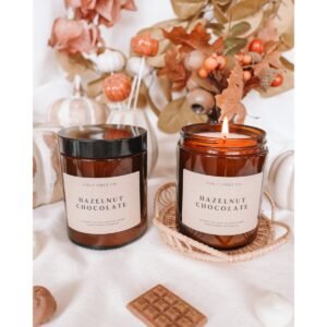 Hazelnoot Chocolade Amber Jar Kaars
